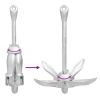 Folding Anchor with Rope Silver 13.2 lb Malleable Iron